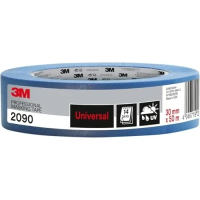 Abbildung von 3M Pro Malerabdeckband 2090 1 Rolle 30 mm x 50 m, Blau für glatte Oberflächen, UV beständig, innen und außen