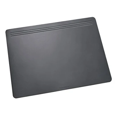 Abbildung von Läufer 32606 Matton Schreibtischunterlage 40x60 cm, schwarz, rutschfeste Schreibunterlage für besonders hohen Schreibkomfort, elegantes Zubehör Schreibtisch, samtige Unterseite