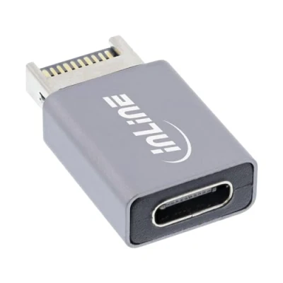 Abbildung von InLine® USB 3.2 Adapter, intern E Frontpanel Stecker zu C Buchse
