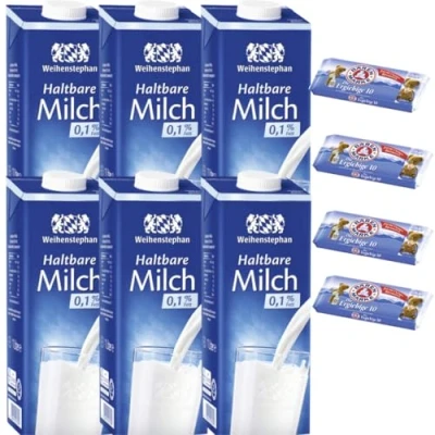 Abbildung von Mit Pufai Grocery, Weihenstephan Haltbare Milch 0,1% Fett 1000 mililiter X 6 STÜCK
