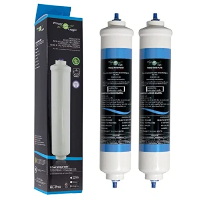 Abbildung von 2x FilterLogic FFL 191X externe Wasserfilter ersetzen SAMSUNG DA29 10105J, HAFEX/EXP, HAFEX EXP/LG 5231JA2010B, 5231JA2010C / HAIER 0060823485A WHIRLPOOL USC 100 Kühlschrankfilter Filter