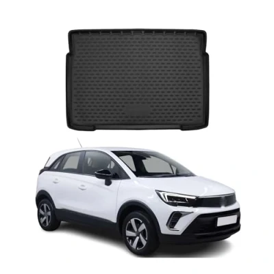 Abbildung von OMAC Kofferraummatte Kofferraumwanne kompatibel mit Opel Crossland X 2017 2021 Untere Gummi TPE