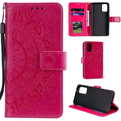 Abbildung von CoverKingz Klapphülle kompatibel mit Samsung Galaxy A41 Schutzhülle Kartenfach zum aufklappen Klapphandyhülle Case klappbar Motiv Mandala Pink