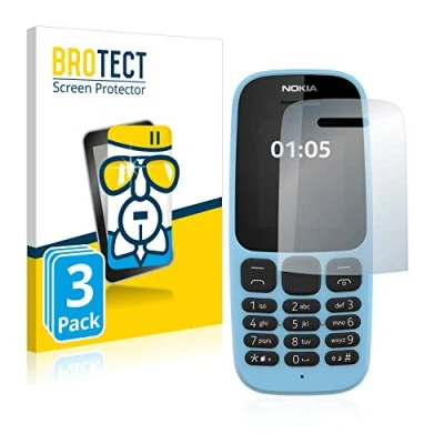 Abbildung von BROTECT Schutzglas für Nokia 105 2019 (3 Stück) Schutzfolie Panzer Folie Glas [Extrem Kratzfest 9H, Anti Fingerprint, Ultra Transparent]