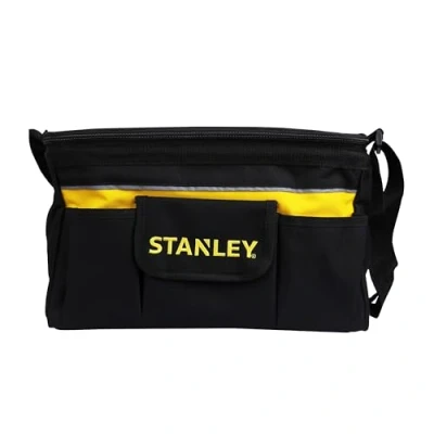 Abbildung von Stanley Werkzeugtasche mit Tragegurt STST1 73615 (mit 3 Fronttaschen, ideal für Elektro &amp; Handwerkzeuge, Akkus Zubehör)