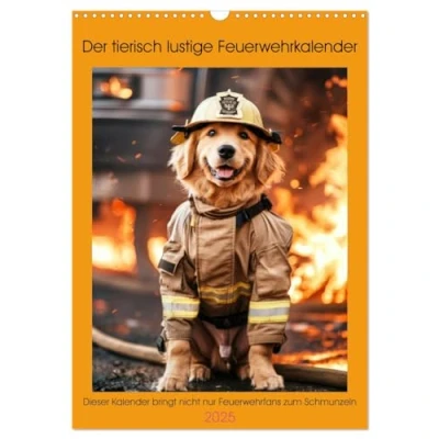 Abbildung von Der tierisch lustige Feuerwehrkalender (Wandkalender 2025 DIN A3 hoch), CALVENDO Monatskalender