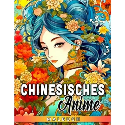 Abbildung von Chinesisches Anime Malbuch: Kawaii Traditionelle China Zeichen Malvorlagen für alle Altersgruppen Stressabbau und Entspannung