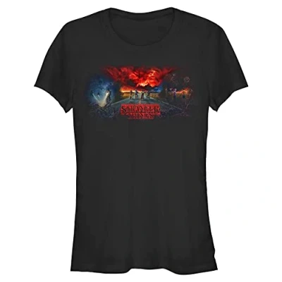 Abbildung von Stranger Things Tryptych Women&#039;s Crew neck Black L