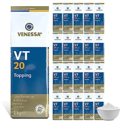 Abbildung von VENESSA VT 20 Topping Milchpulver x 1kg für Geschäftskunden, Löslich, Perfekt Milchkaffee, Latte, Cappuccino, 20er Vorratspackung Alle Kaffeevollautomaten &amp; Vending geeignet