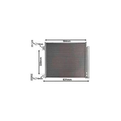 Abbildung von VAN WEZEL 33005422 Klimakondensator mit Trockner 16 10 Aluminium 563 NISSAN: Qashqai 2, X Trail, RENAULT: Kadjar, Espace 5
