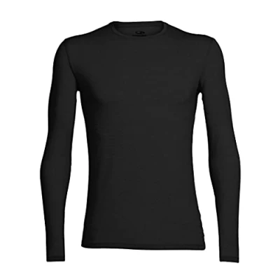 Abbildung von Icebreaker Anatomica Crewe Unterhemd/shirt, Herren, Größe: Large, Black