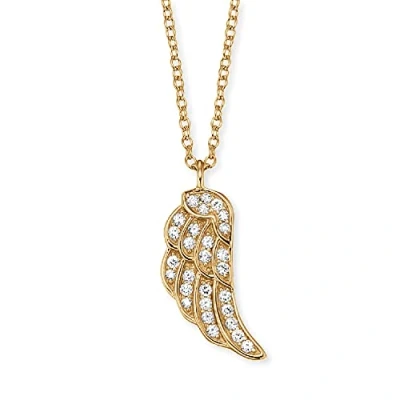 Abbildung von Engelsrufer Flügel Kette mit Anhänger für Damen Gelbvergoldet 925er Sterlingsilber Weiße Zirkonia Länge 40 cm + 4