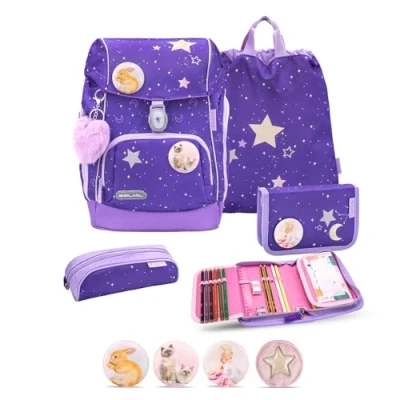 Abbildung von Belmil Comfy Plus Premium Schulranzen Set 5 teilig Dahlia Schulrucksack