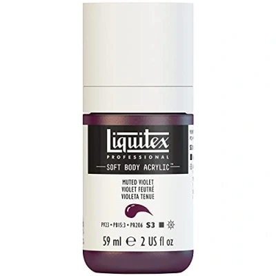 Abbildung von Liquitex 1959502 Professional Acrylfarbe Soft Body Künstlerfarbe in cremiger deckender Konsistenz, hohe Pigmentierung, lichtecht &amp; alterungsbeständig, 59ml Flasche Gedämpftes Violett