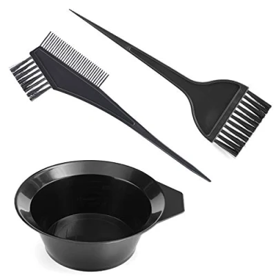 Abbildung von Gezimetie Haarfärbepinsel Haare Faerben Set, doppelseitige Bürste, Kamm und Färbeschale, 3 teiliges Set