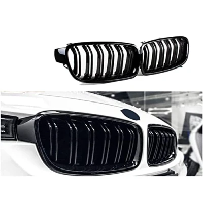 Abbildung von Gangying f30 F31 Nieren Schwarz Kühlergrill Streifen für BMW 3er f31Grill Glanz Doppelsteg Sport 2012 2018