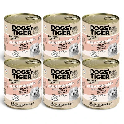 Abbildung von Junior, Hundefutter, Grünschnabel, Hunde Nassfutter, Welpen Futter, Geflügel, Getreidefrei, Naturreis, Karotte &amp; Zucchini, 6x 800g 6x800g