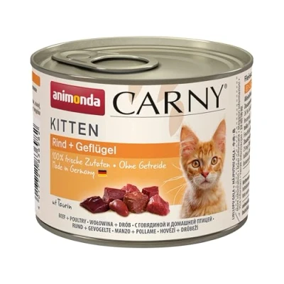 Abbildung von Carny Katzen Nassfutter Kitten Geflügel Cocktail (12 x 200g), ohne Getreide und Zucker von animonda für wachsende Kätzchen bis 1 Jahr, mit frischen Zutaten
