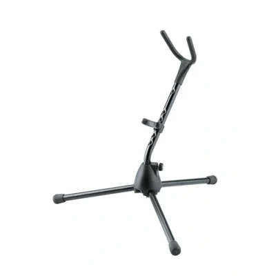 Abbildung von K&amp;M 14315 Sopran Saxophonständer Schwarz 48,5 cm Höhe Glasfaserverstärkter Sockel, biegsame Aufnahme, klappbare Füße