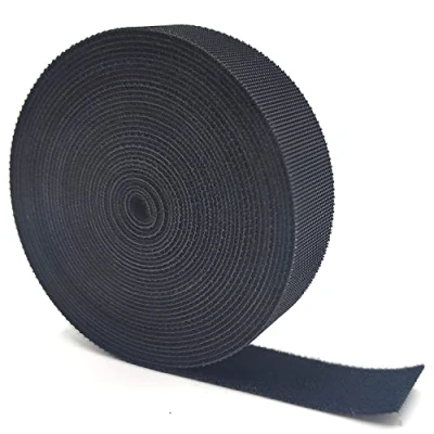Abbildung von Klett Kabelbinder 5 Meter Länge Klettband Rolle 20 mm Breite schwarz Wiederverschließbar Frei zuschneidbar Stabil &amp; Wasserfest/Klett auf Rolle/Doppelseitiges