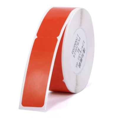 Abbildung von NIIMBOT Kabel Etikett (0,49&quot; x 4,29&quot;) Drucker Aufkleber Papier mit Selbstklebend für D11 Label Maker, 1 Rolle à 65 Stück (Rot)
