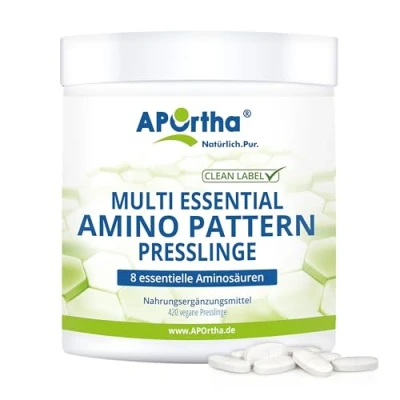Abbildung von APOrtha® Amino Pattern Aminosäuren EAA mit BCAA vegane Presslinge 420 St