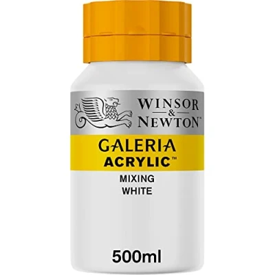 Abbildung von Winsor &amp; Newton 2150415 Galeria Acrylfarbe, hohe Pigmentierung, lichtecht, buttrige Konsistenz, 500 ml Topf Mischweiß