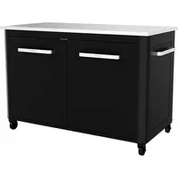 Abbildung von COZZE Grillbesteck Set Outdoor Tisch, mit 4 Rollen, 90.5 x 127.4 67 cm, praktische Ergänzung für die moderne Außenküche dank Stauraum