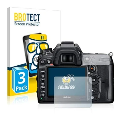 Abbildung von BROTECT Schutzglas für Nikon D7000 (3 Stück) Schutzfolie Panzer Folie Glas [Extrem Kratzfest 9H, Anti Fingerprint, Ultra Transparent]