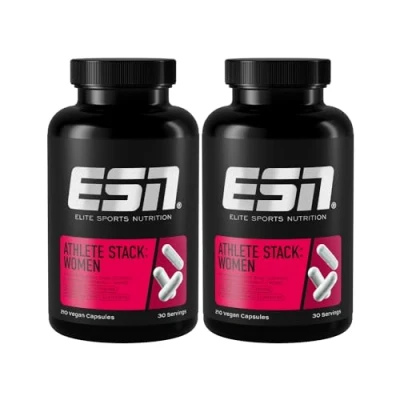 Abbildung von ESN Athlete Stack Women, 2 x 210 Kapseln, alle essentiellen Vitamine und Mineralstoffe, vegan made in Germany