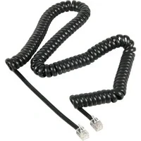 Abbildung von Goobay 68002 Telefonkabel RJ10 Stecker Telefonhörerkabel Spiralkabel Telefonstecker Kabel Festnetztelefon Telefonhörer Telefon Schwarz 4m