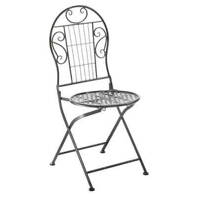 Abbildung von Kobolo 4 Fußstuhl Gartenstuhl Metallstuhl Klappstuhl Metall schwarz (zusammenklappbar, 1 St)