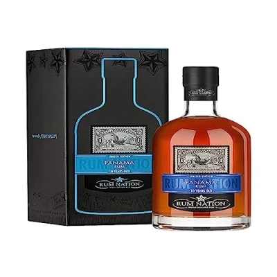 Abbildung von Rum Nation I Panama 10 Years Old 700 ml 40% Vol. Nach traditionellen Rezept hergestellt Reifung in Bourbon Fässern Delikate Süße im Geschmack