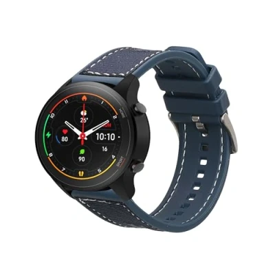 Abbildung von kwmobile Armband kompatibel mit Xiaomi Mi Watch Color Sport / S1 Active Band Aus Nylon und Silikon Fitnesstracker Sportarmband Dunkelblau Innenmaße 14 22 cm