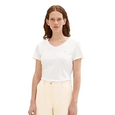 Abbildung von TOM TAILOR Damen 1037406 T Shirt, 10315 Whisper White, L