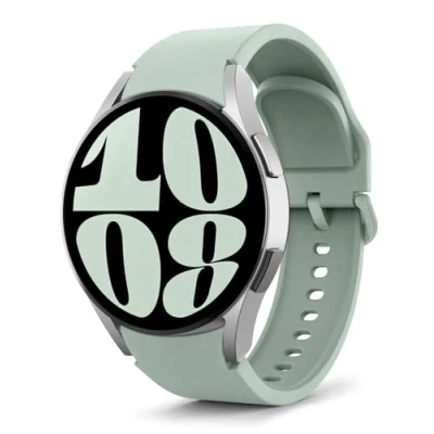 Abbildung von MoKo Armband Kompatibel mit Samsung Galaxy Watch 7 FE 6 5 4 40mm 44mm/Watch Classic 43mm 47mm/Watch Pro 45mm/Watch 42mm 46mm, Weiches Silikon Ersatzarmband, Hellgrün
