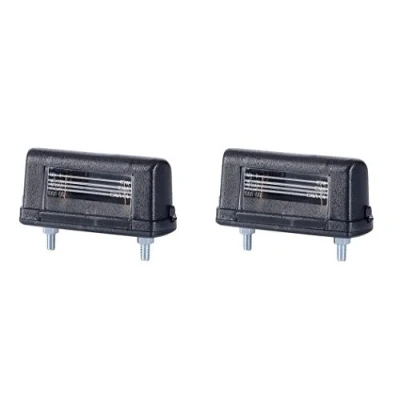 Abbildung von BUL BARS 2 x Kennzeichenleuchte 12V 24V mit E Prüfzeichen Nummernschildleuchte Kennzeichenbeleuchtung Kennzeichen Auto Rück Hinten Paar LKW PKW KFZ Set Birne