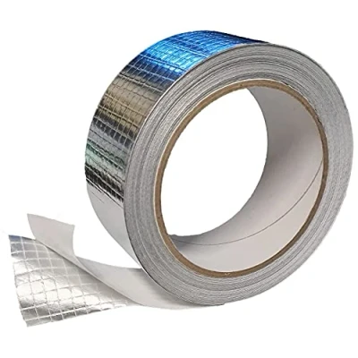 Abbildung von varivendo Dampfsperrklebeband Aluminium Klebeband netzverstärkt 43mm x 20m (Rolle, 1 St., Klebeband) Aluklebeband Gitternetzverstärkt