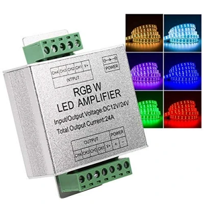 Abbildung von RGBW Verstärker DC12 24V 24A 4 Kanal Ausgangsschaltung Aluminium Shell LED Streifen Controller Datensignalverstärker