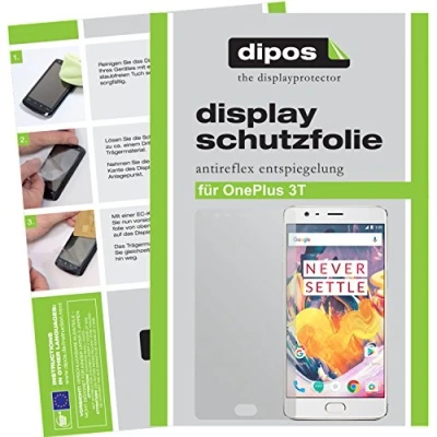 Abbildung von dipos I 2X Schutzfolie matt kompatibel mit OnePlus 3T Folie Displayschutzfolie