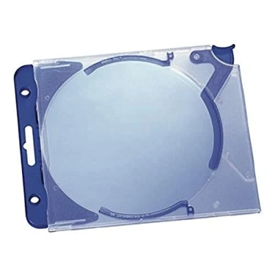 Abbildung von Durable CD Hardbox Quickflip complete für 1 CD, PP, 155x126x27mm, transparent/blau, 5 Stück, 526906