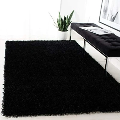 Abbildung von SAFAVIEH Zottelig Teppich für Wohnzimmer, Esszimmer, Schlafzimmer New Orleans Shag Collection, Hoher Flor, Schokolade und Schokolade, 61 X 91 cm