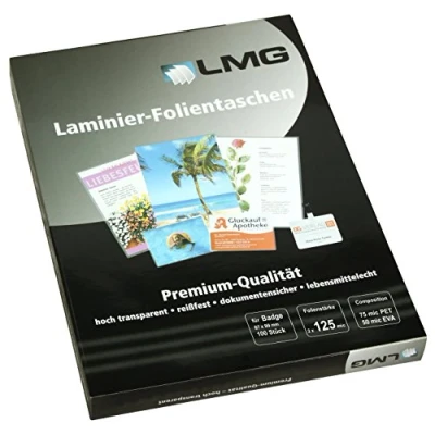 Abbildung von LMG LMGBA 125 Laminierfolien Badge, 67 x 99 mm, 2 mic, 100 Stück