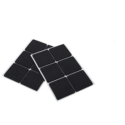 Abbildung von Rechteck Schwarz rutschfeste Selbstklebende Gummifüße Pads Protektoren Möbel für Schränke Kleine Haushaltsgeräte Elektronik Bilderrahmen Schubladen (12Pcs)