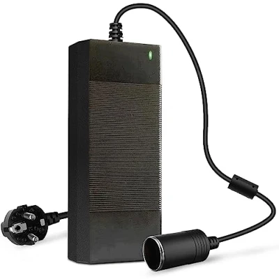 Abbildung von RGBER® Spannungswandler 230V auf 12v 10A,120W KFZ Netzadapter, Adapter für Kühlbox, 12V,230V 12V, mit Zigarettenzünder Steckdose