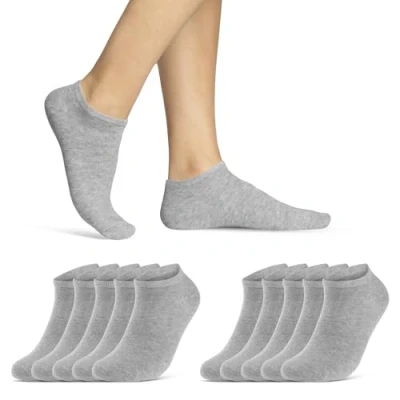 Abbildung von 10 20 30 Paar Sneaker Socken Damen &amp; Herren Schwarz Weiß Baumwolle 10800 WP (Grau 35 38)