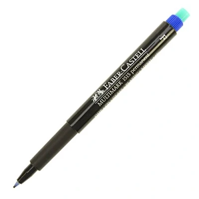 Abbildung von Faber Castell Folienschreiber permanent F blau