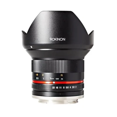 Abbildung von Rokinon 12 mm F2.0 NCS CS Ultra Weitwinkel Objektiv für Olympus und Panasonic Micro 4/3 (MFT) Mount Digitalkameras (RK12M MFT)