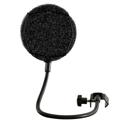 Abbildung von Melon Audio Pop Filter für Mikrofon Schwamm geschichteter Windschutz mit verbessertem, flexiblem 360 Schwanenhals Clip, Metallarm (inkl. extra Filter)