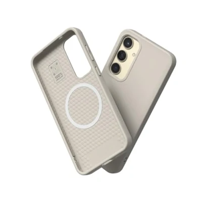 Abbildung von RhinoShield Case kompatibel mit [Galaxy S24+] SolidSuit MagSafe Stoßdämpfende &amp; schlanke Schutzhülle Premium Finish 3.5 Meter Fallschutz Sandbeige